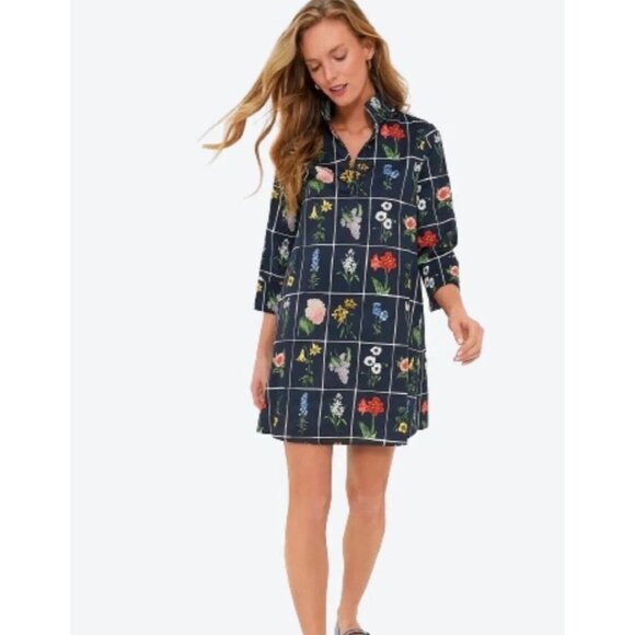 Tuckernuck Navy Fresh Buds Megan Dress 3/4 sleeve, size XXL 2X‎ - Picture 1 of 15